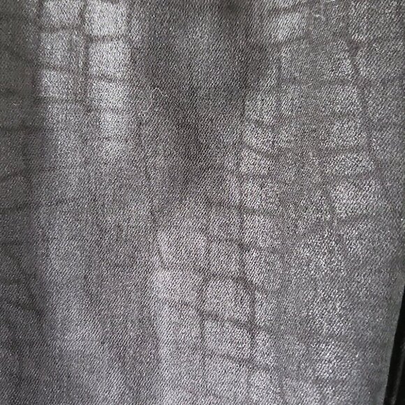 PAIGE | Hoxton Jeans Ultra Skinny Ankle Black Croc Luxe Coating Sz 29 - Picture 5 of 8